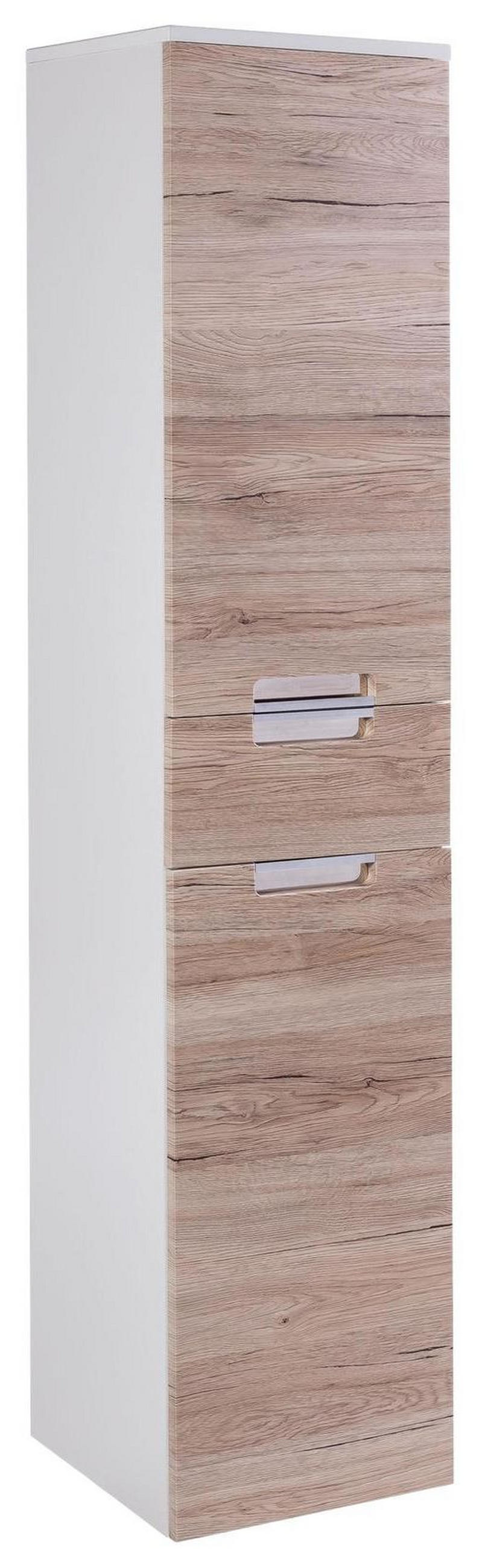 HOCHSCHRANK 33,0/159/35 cm  - Chromfarben/Eichefarben, MODERN, Holzwerkstoff/Metall (33,0/159/35cm) - MID.YOU