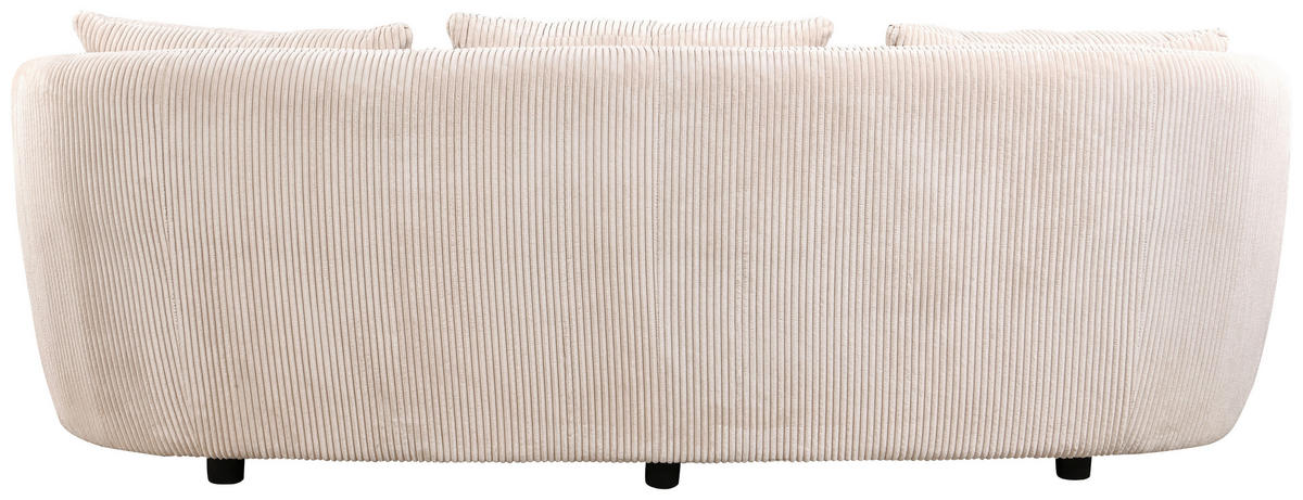 3-SITZER-SOFA Struktur, Cord Naturfarben  - Schwarz/Naturfarben, Design, Kunststoff/Textil (217/72/95cm) - Carryhome