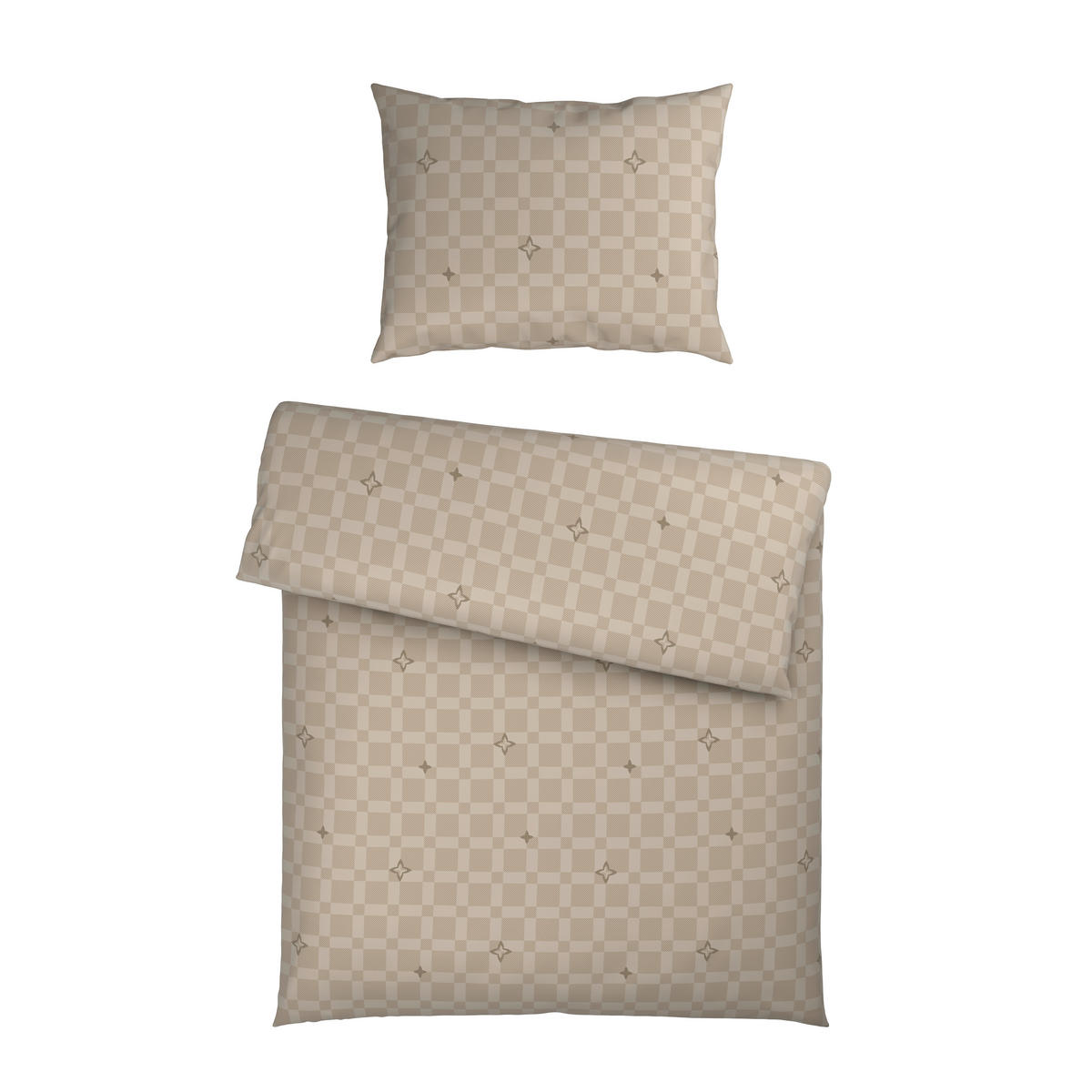 BETTWÄSCHESET Satin 160/210 cm  65 cm/100 cm  - Creme, Design, Textil (160/210cm) - Ambia Home