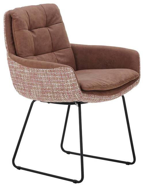 ARMLEHNSTUHL  in Webstoff  - Sandfarben/Schwarz, Design, Textil/Metall (63/90/69cm) - Johann Jakob