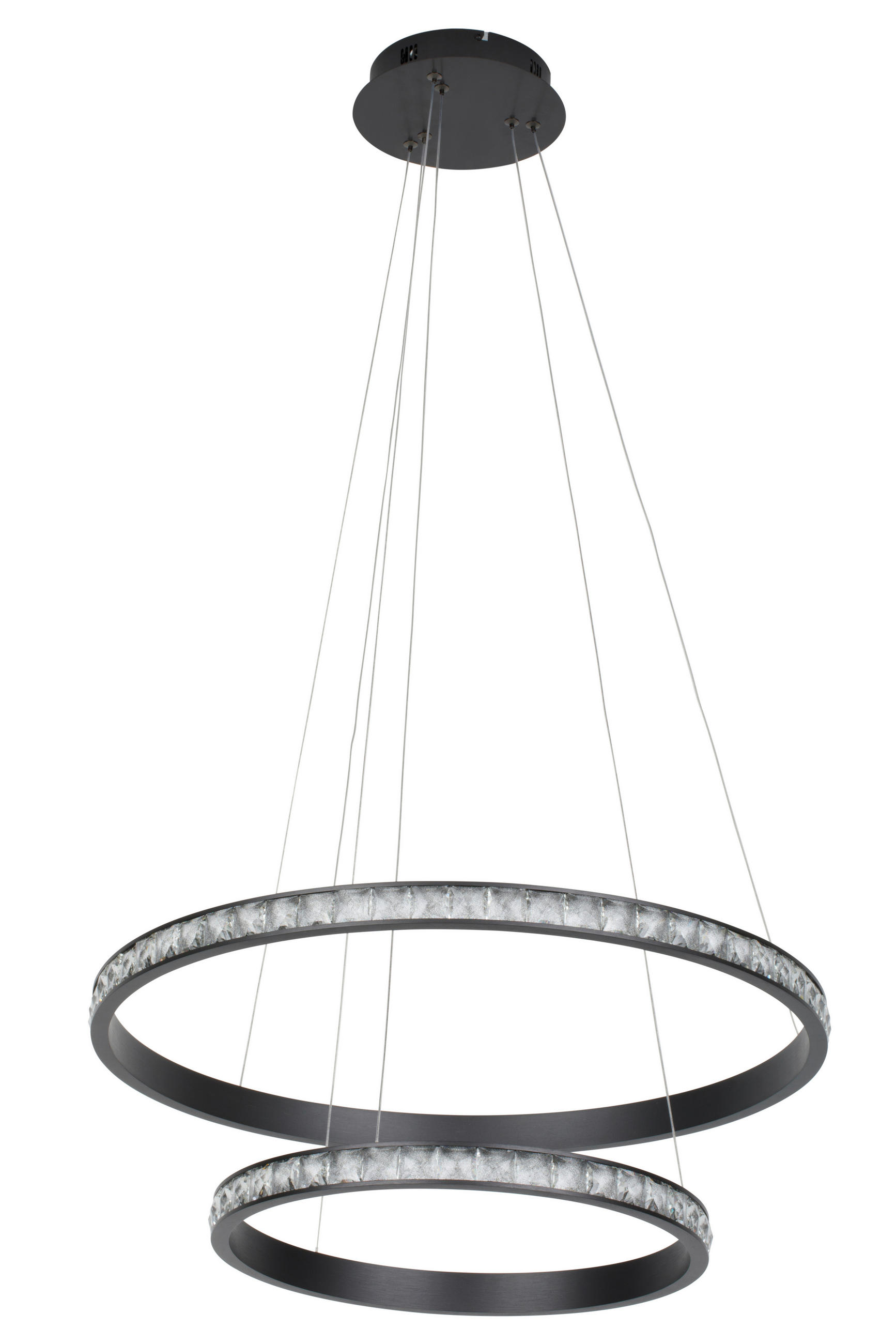 LED-HÄNGELEUCHTE Elora 62/150 cm  - Schwarz, Design, Glas/Metall (62/150cm) - Novel