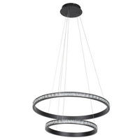 LED-HÄNGELEUCHTE Elora 62/150 cm  - Schwarz, Design, Glas/Metall (62/150cm) - Novel