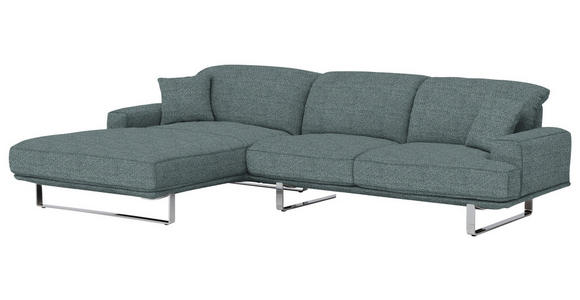 ECKSOFA in Webstoff Anthrazit  - Anthrazit, Design, Textil/Metall (184/304cm) - Dieter Knoll