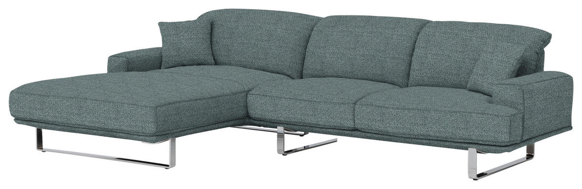 ECKSOFA in Webstoff Anthrazit  - Anthrazit, Design, Textil/Metall (184/304cm) - Dieter Knoll