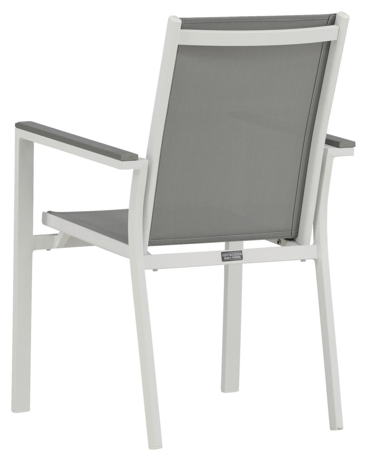 GARTENSTUHL-SET Aluminium Grau, Weiß  - Weiß/Grau, KONVENTIONELL, Textil/Metall (57/90/60cm) - Gardenson