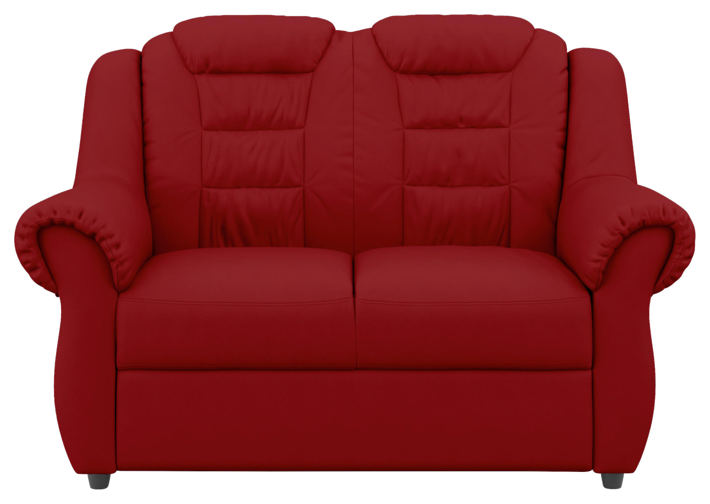 2-SITZER-SOFA  in Lederlook Rot  - Rot/Schwarz, KONVENTIONELL, Kunststoff/Textil (145/102/101cm) - Livetastic