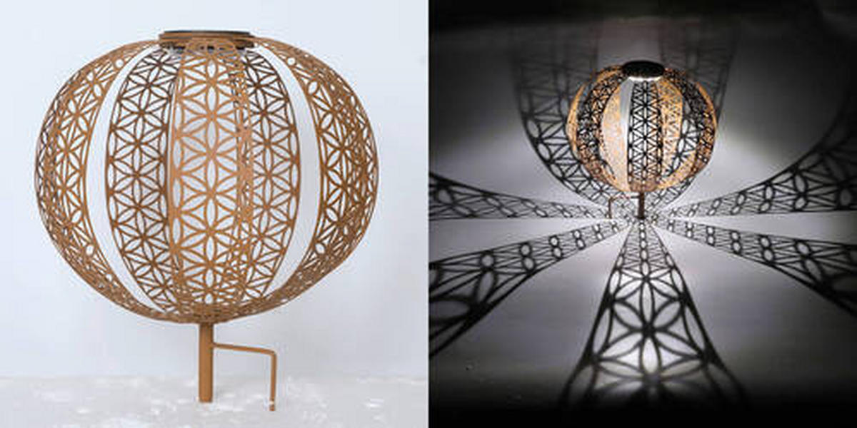 SOLARLEUCHTE - Rostfarben, Design, Metall (30/41cm) - Globo