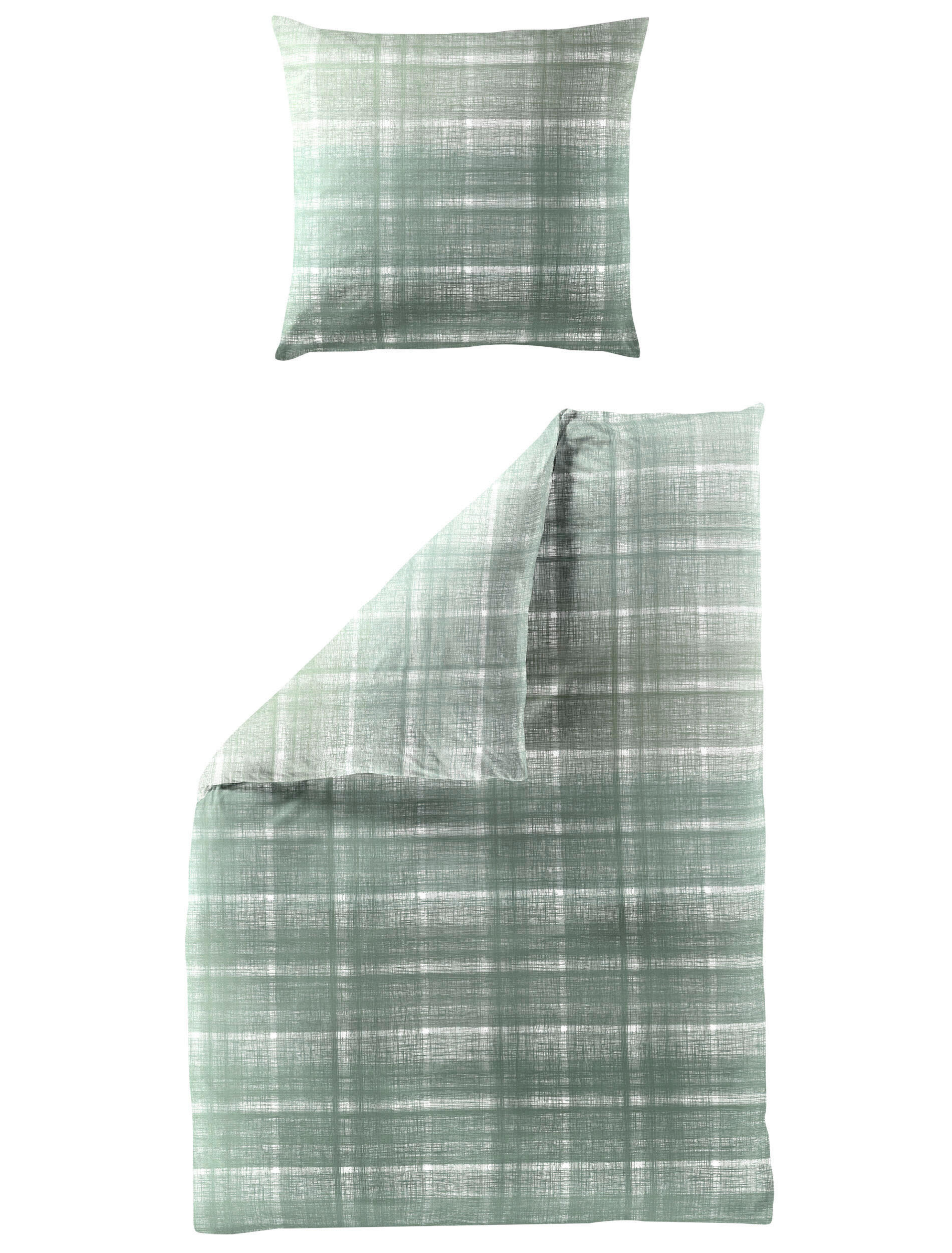 BETTWÄSCHE 2-teilig Biber 155/220 cm  - Grün, Design, Textil (155/220cm) - Bierbaum
