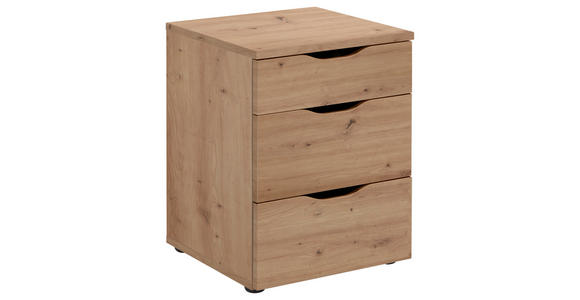 NACHTKÄSTCHEN 40/55/38 cm in Eiche Artisan - Schwarz/Eiche Artisan, KONVENTIONELL, Holzwerkstoff/Kunststoff (40/55/38cm) - Carryhome