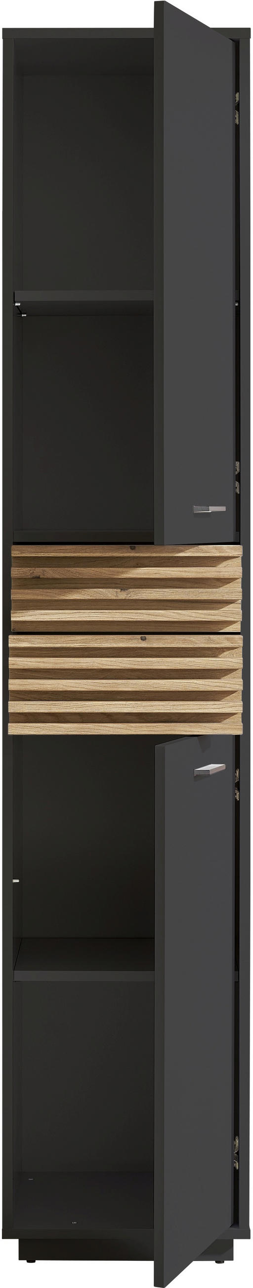 HOCHSCHRANK 38/191/35 cm  - Eichefarben/Anthrazit, KONVENTIONELL, Holzwerkstoff/Kunststoff (38/191/35cm) - home24
