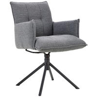 ARMLEHNSTUHL  in Webstoff  - Schwarz/Grau, Design, Textil/Metall (57/86/65cm) - Valnatura