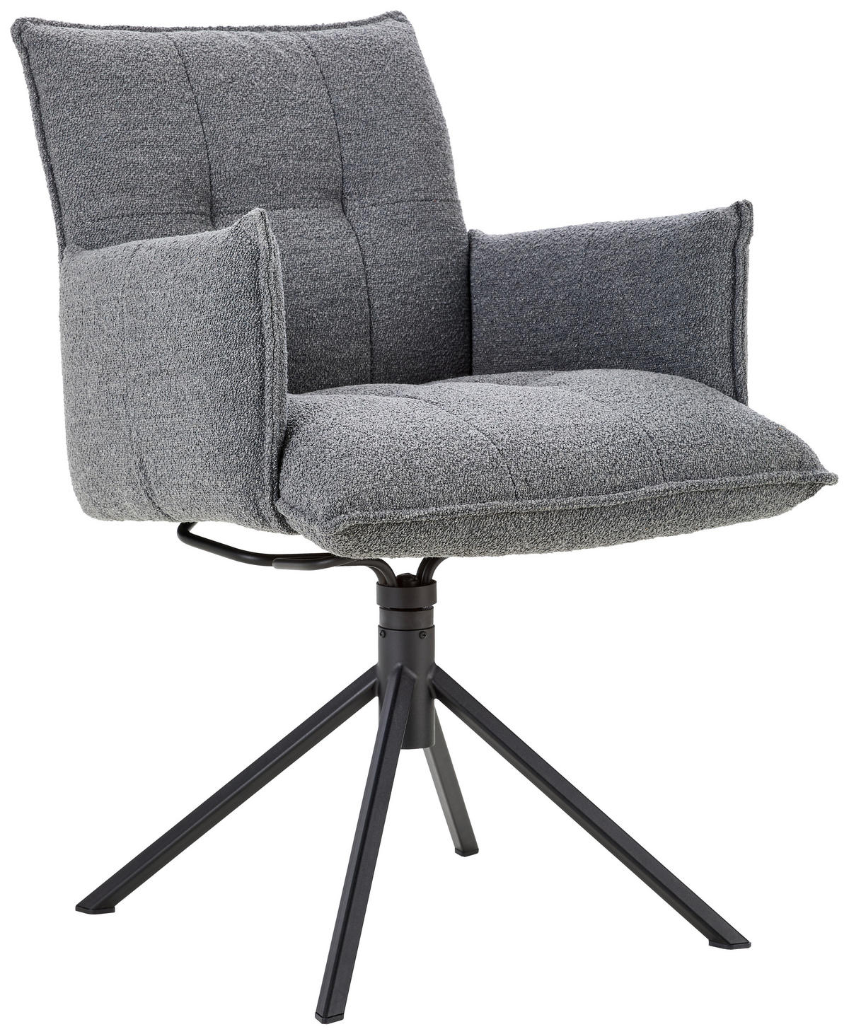 ARMLEHNSTUHL  in Webstoff  - Schwarz/Grau, Design, Textil/Metall (57/86/65cm) - Valnatura
