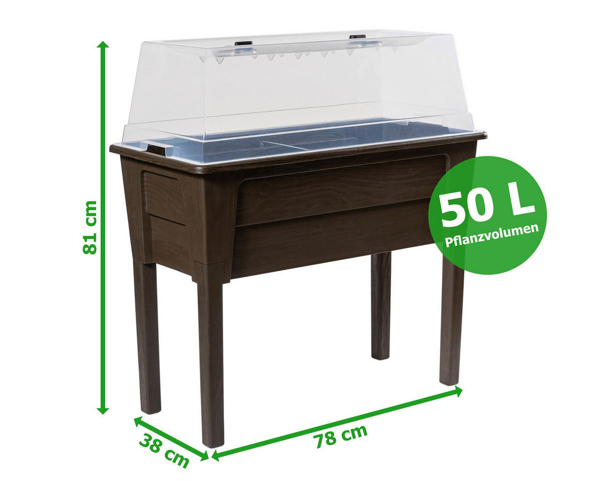 HOCHBEET  - Braun, Basics, Kunststoff (78/81/38cm) - Ambia Garden