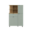 HIGHBOARD Eichefarben, Salbeigrün  95,3/146,2/37 cm  - Eichefarben/Salbeigrün, MODERN, Holzwerkstoff/Metall (95,3/146,2/37cm) - Carryhome