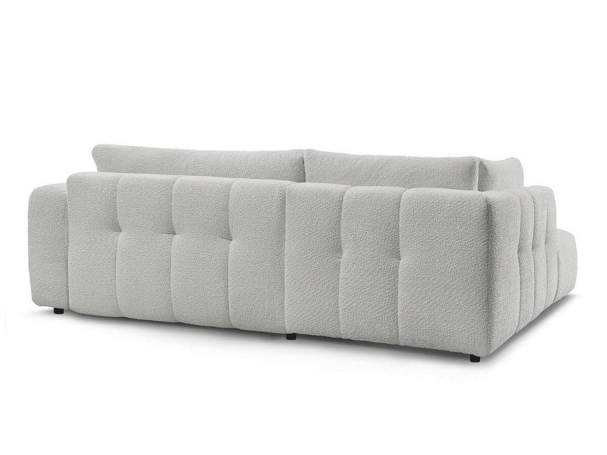 ECKSCHLAFSOFA FUJI Bouclé Hellgrau  inkl.  - Hellgrau/Schwarz, MODERN, Kunststoff/Textil (204/282cm)