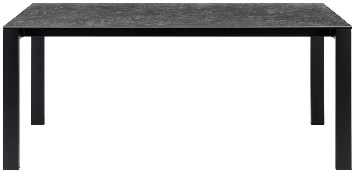 MASĂ din metal, ceramică 180/90/75 cm   - gri închis/negru, Modern, ceramică/metal (180/90/75cm) - Livetastic
