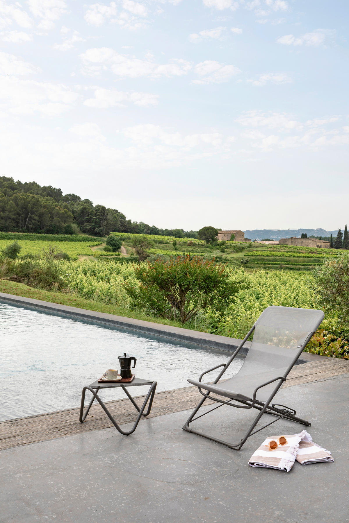 STRANDSTUHL Stahl Grau  - Grau, Basics, Kunststoff/Metall (60/91/83cm) - Lafuma Mobilier