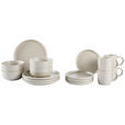 KOMBISERVICE Taupe Salerno 16-teilig 4 Personen  - Taupe, Trend, Keramik - Novel