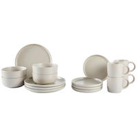 KOMBISERVICE Taupe Salerno 16-teilig 4 Personen  - Taupe, Trend, Keramik - Novel