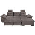 ECKSOFA Graubraun Mikrovelours  - Graubraun/Schwarz, KONVENTIONELL, Kunststoff/Textil (275/170cm) - Carryhome