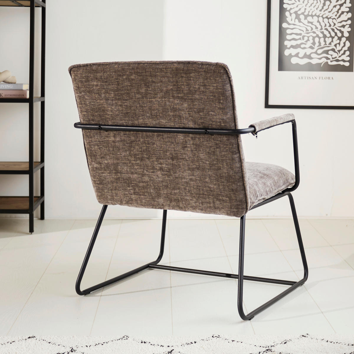 KRESLO, textil, sivá - čierna/sivá, Modern, kov/textil (65/80/68cm) - MID.YOU