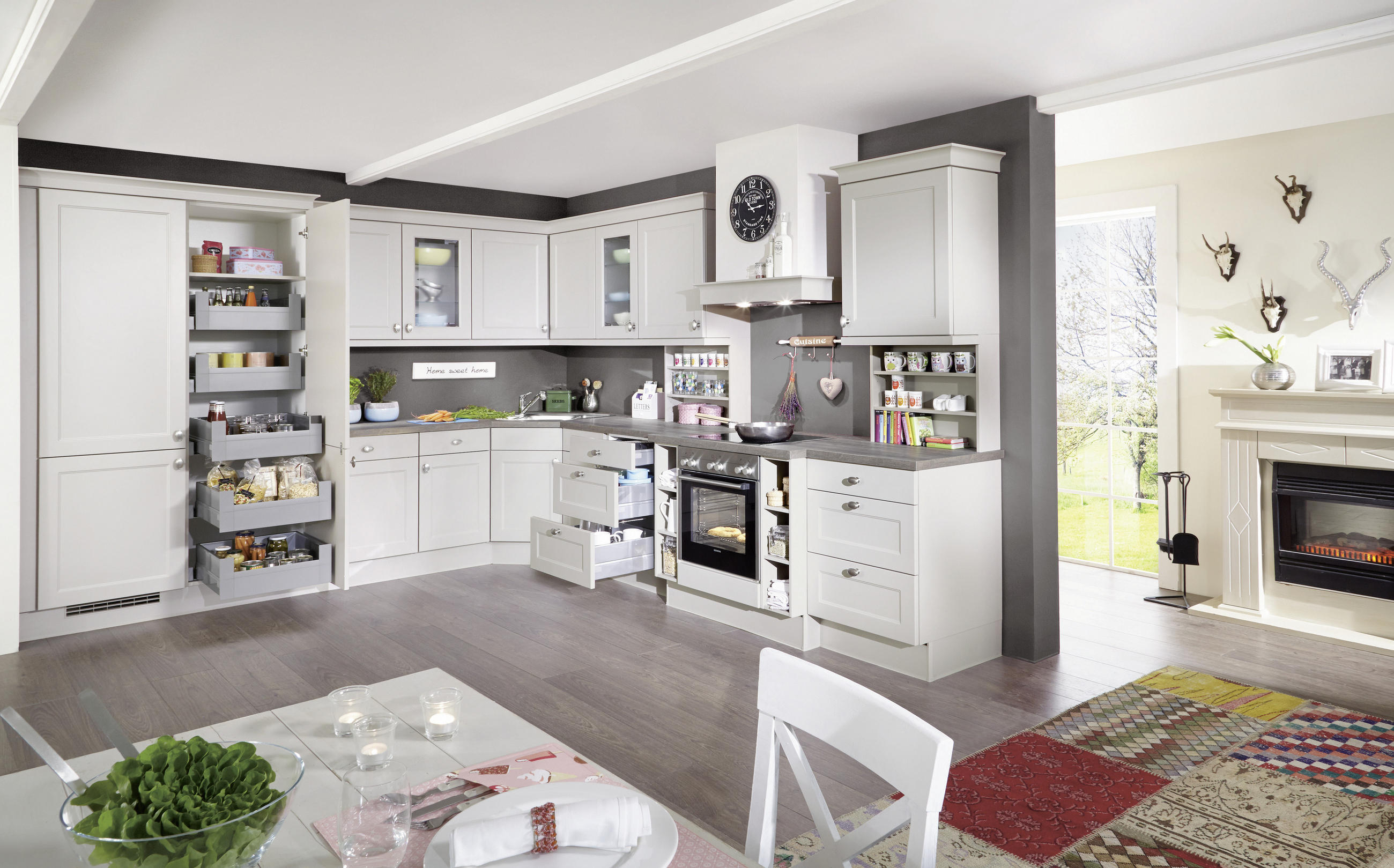 EINBAUKÜCHE   - Sandfarben, Design, Holzwerkstoff - Celina