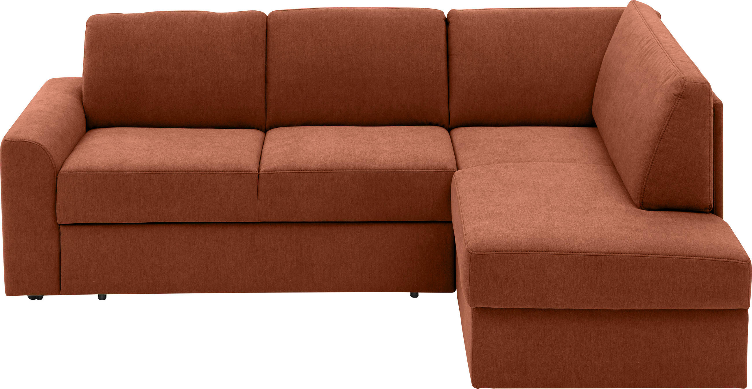 ECKSOFA in Webstoff Rostfarben  - Rostfarben/Schwarz, Konventionell, Kunststoff/Textil (224/165cm) - Xora