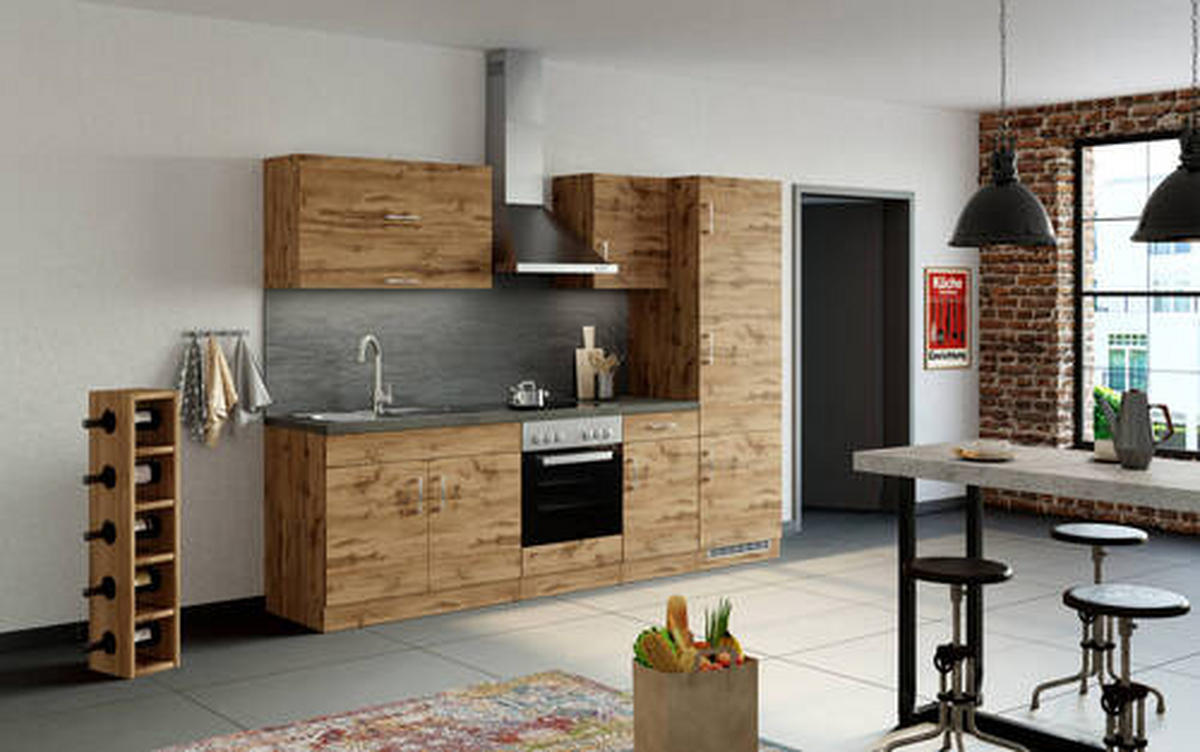 KÜCHENLEERBLOCK   in Eichefarben  - Eichefarben/Anthrazit, Modern, Holzwerkstoff (270/200/60cm) - Held