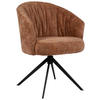 ARMLEHNSTUHL  in Eisen Chenille  - Cognac/Schwarz, Design, Textil/Metall (63/81,5/62,5cm) - Dieter Knoll
