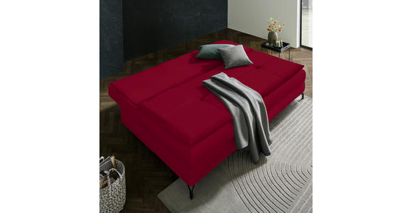 SCHLAFSOFA in Flachgewebe Rot - Rot/Schwarz, MODERN, Textil/Metall (208/73/92/102cm) - Novel