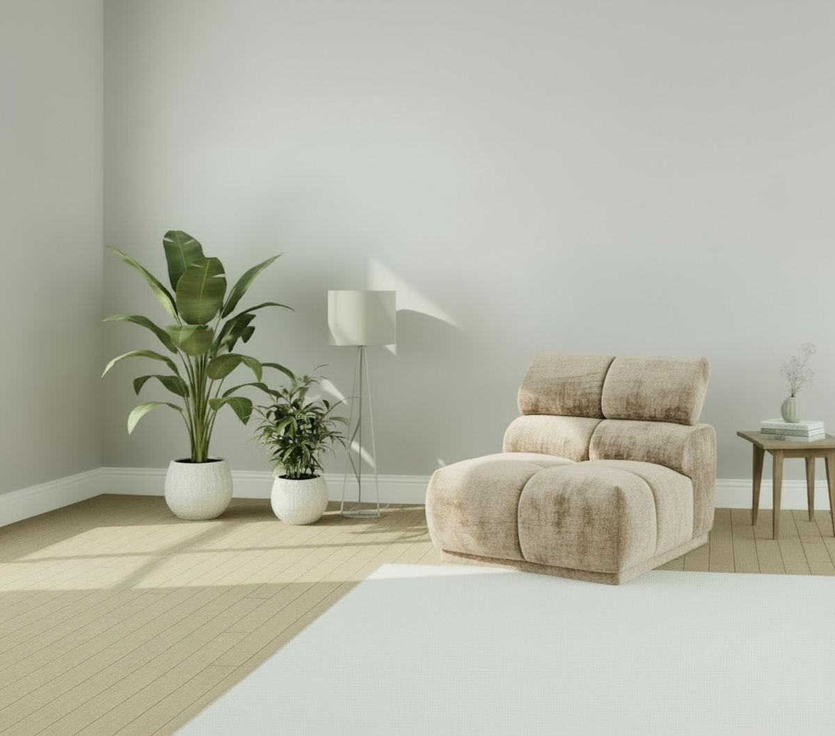 SOFFMODUL i flatväv taupe  - taupe, Modern, textil (81/86/113cm) - MID.YOU