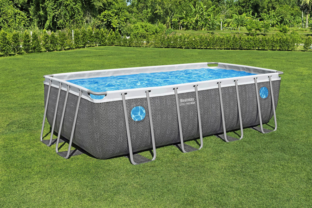 POOL SET 56384  - Blau/Hellblau, KONVENTIONELL, Kunststoff/Metall (488/244/122cm) - Bestway