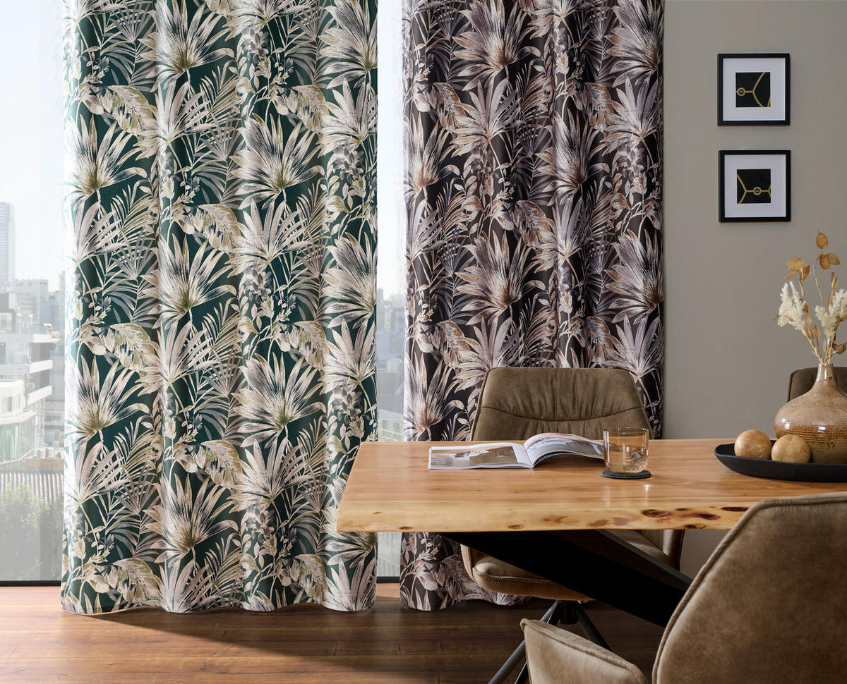ZÁVĚS S OČKY, neprůsvitné, 140/245 cm - zelená, Lifestyle, textil (140/245cm) - Esposa