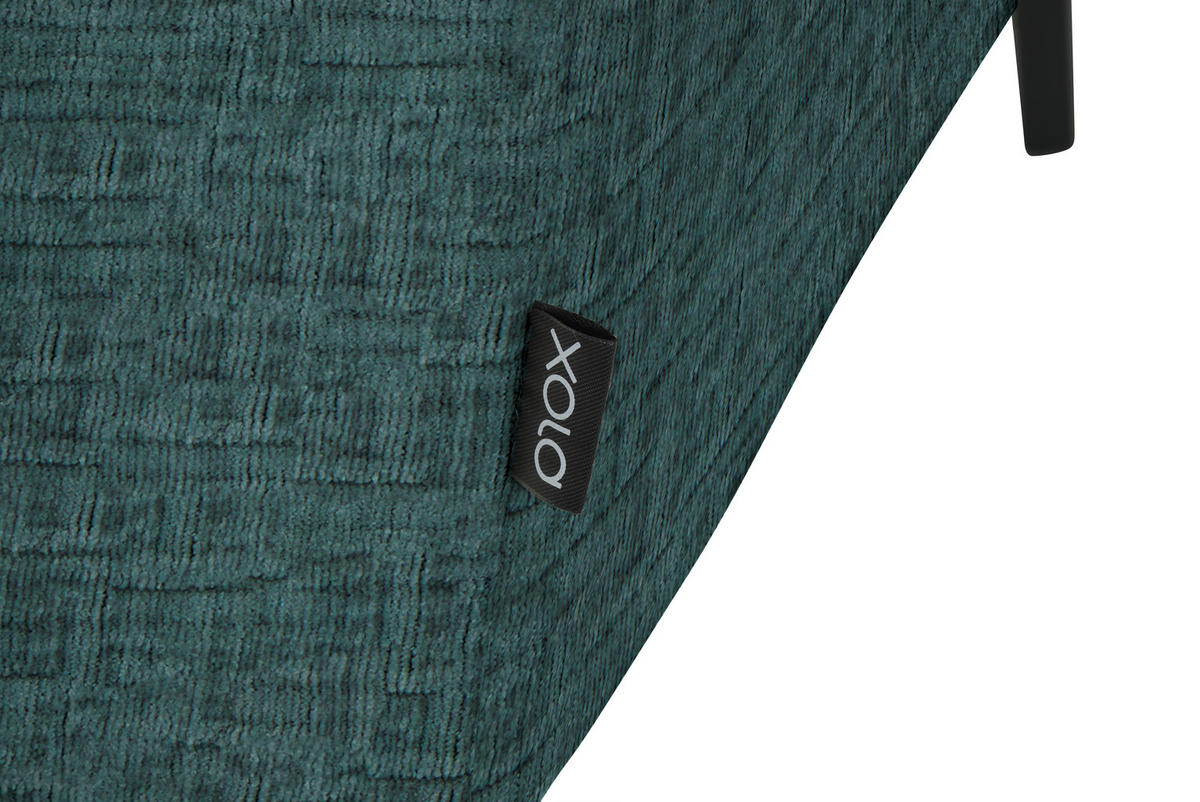 ECKSOFA in Chenille Blau  205/280 cm  - Blau/Schwarz, Design, Textil/Metall (205/280cm) - Xora
