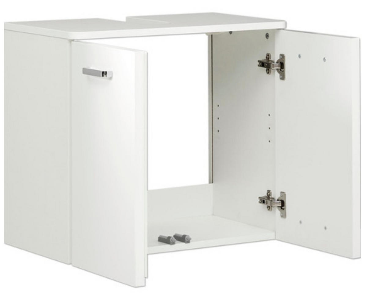 WASCHBECKENUNTERSCHRANK 60/53/33 cm  - Chromfarben/Weiss, Konventionell, Holzwerkstoff/Metall (60/53/33cm) - Xora