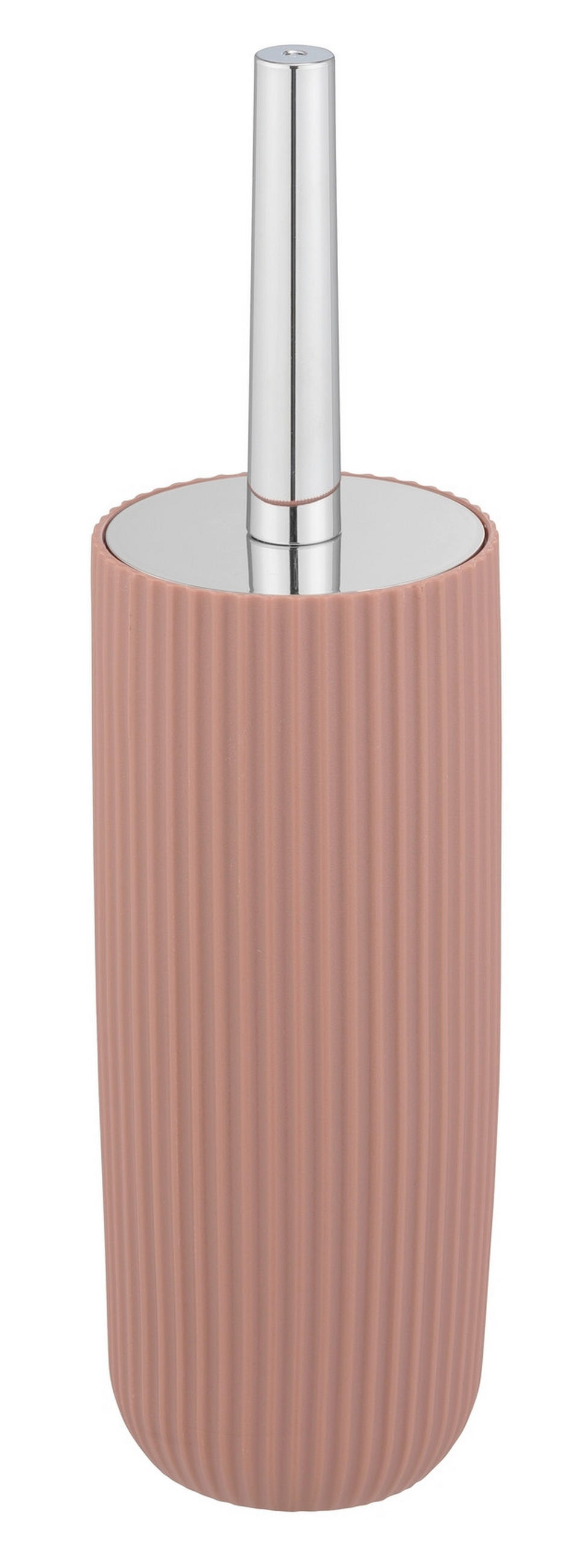 WC-BÜRSTENGARNITUR - Chromfarben/Altrosa, Basics, Kunststoff (10/36,5/10cm) - Wenko