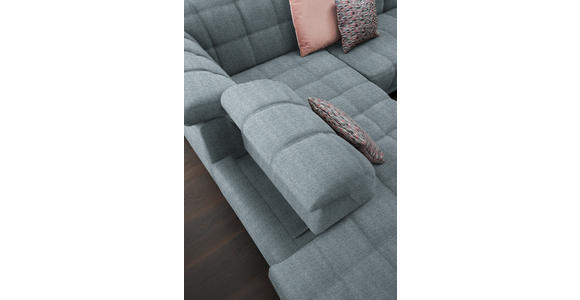 ECKSOFA  in Webstoff Hellblau  216/302 cm  - Schwarz/Hellblau, Design, Holz/Textil (216/302cm) - Xora