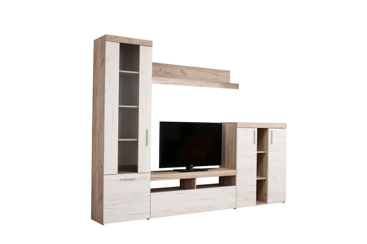 NAPPALI ÖSSZEÁLLÍTÁS ezüsttölgy  - ezüsttölgy, Basics, faalapú anyag (262/195/35cm) - Xora