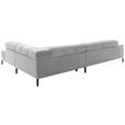 ECKSOFA inkl. Sitzvorzug in Cord Grau  - Schwarz/Grau, Design, Textil/Metall (321/216cm) - Hom`in