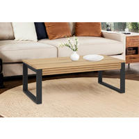 KONFERENČNÍ STOLEK, přírodní barvy, černá, dřevo, kov, 115/60/42 cm - černá/přírodní barvy, Design, kov/dřevo (115/60/42cm) - MID.YOU