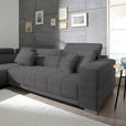 ECKSOFA in Mikrofaser Grau  207/301 cm  - Chromfarben/Grau, Design, Textil/Metall (207/301cm) - Xora