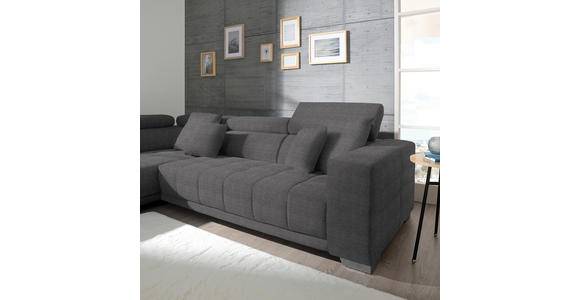 ECKSOFA in Mikrofaser Grau  207/301 cm  - Chromfarben/Grau, Design, Textil/Metall (207/301cm) - Xora