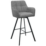 BARHOCKER Struktur Grau, Schwarz Eisen Sitzfläche 180° drehbar, automatische Rückholfunktion  - Schwarz/Grau, Design, Textil/Metall (55/108/58,5cm) - Carryhome