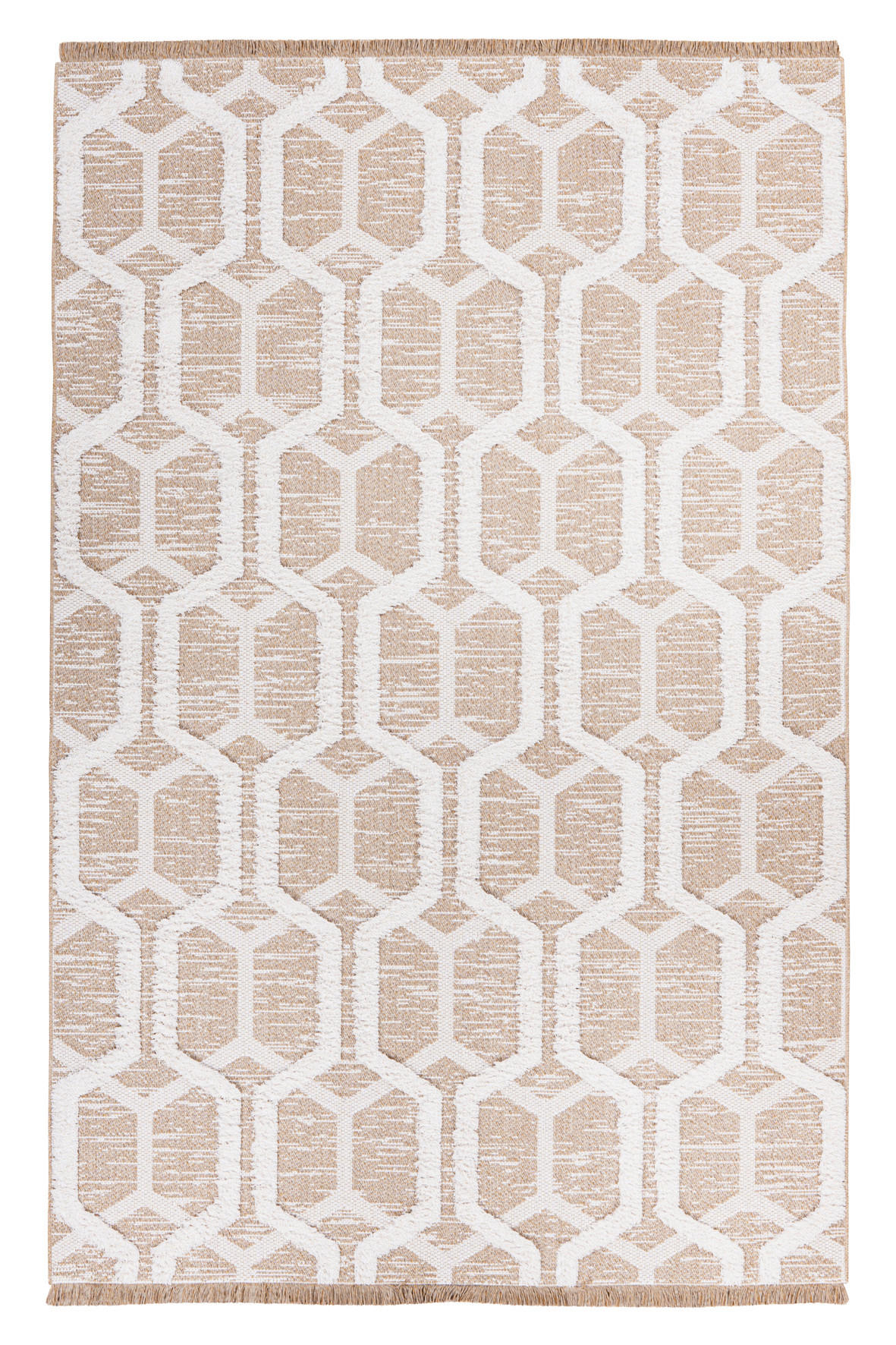 FLACHWEBETEPPICH 80/150 cm My Nomad Weiß, Sandfarben, Beige  - Sandfarben/Beige, Design, Textil (80/150cm) - Obsession