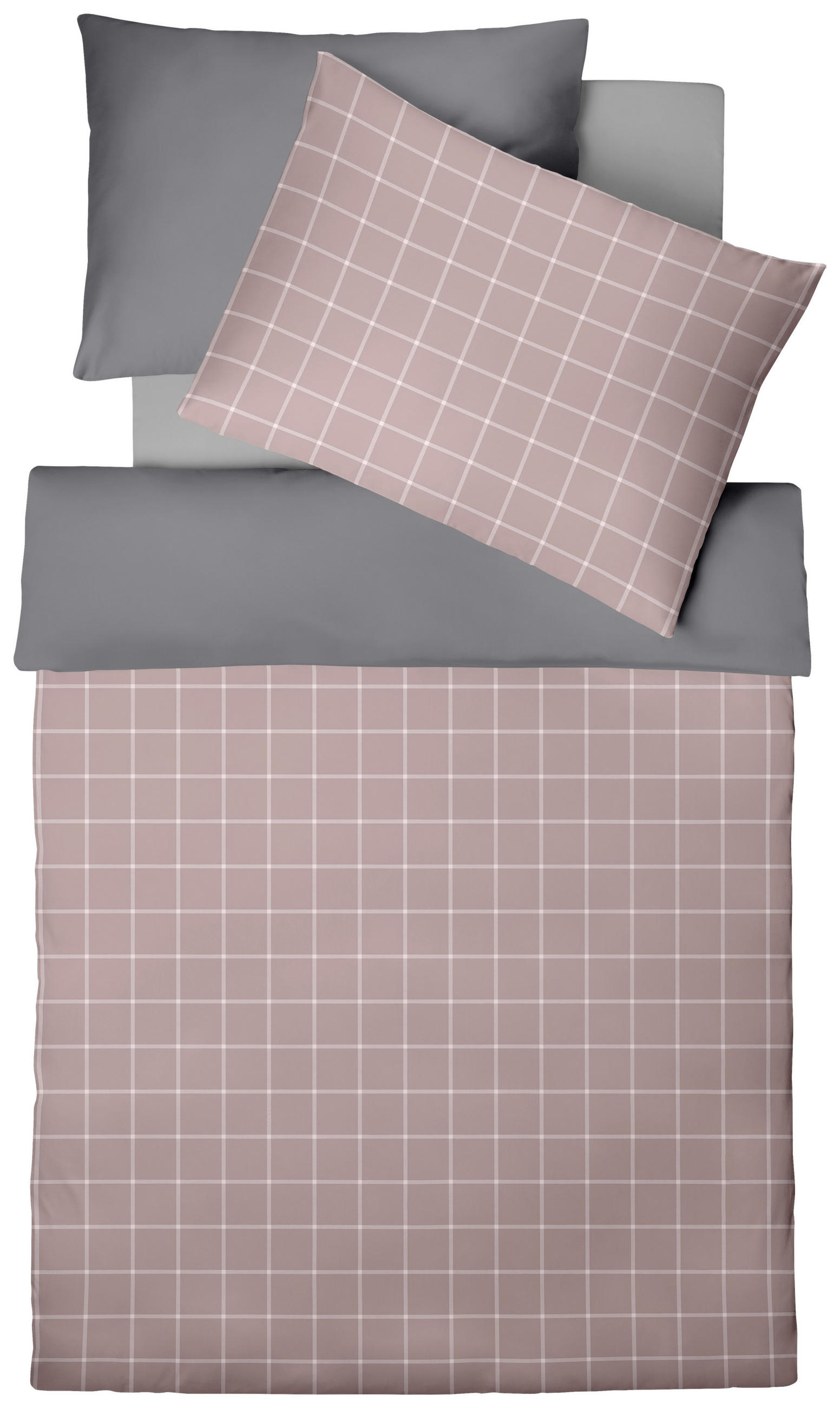 BETTWÄSCHE 2-teilig Makosatin 140/200 cm  - Hellrosa/Altrosa, Basics, Textil (140/200cm) - Fleuresse