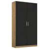 DREHTÜRENSCHRANK 91/197/54 cm 2-türig Eiche Artisan, Grau  - Chromfarben/Eiche Artisan, MODERN, Holzwerkstoff/Kunststoff (91/197/54cm) - Rauch Möbel