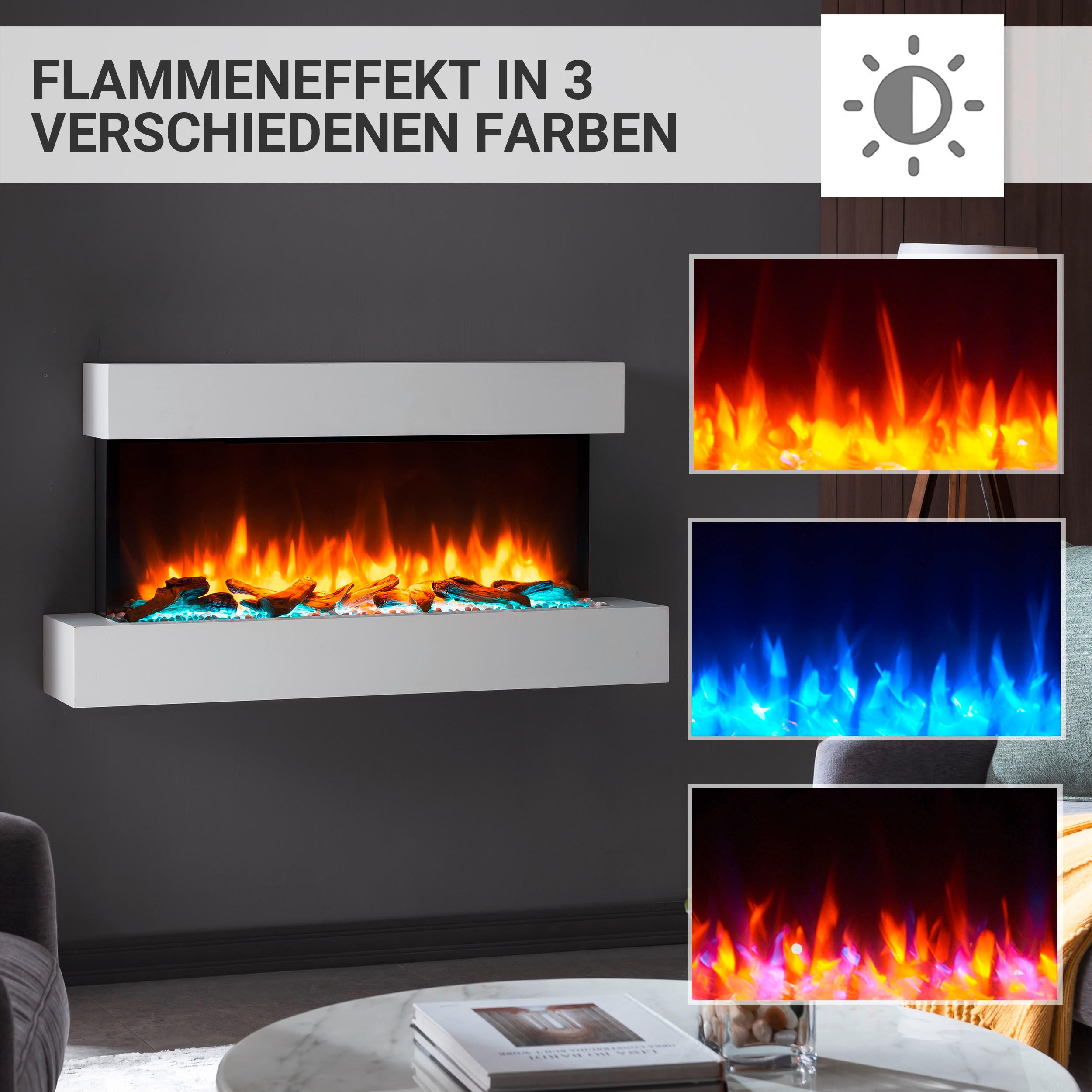 ELEKTROKAMIN - Weiß, Basics, Holzwerkstoff/Metall (110/57/25cm)