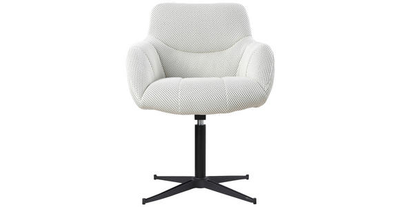 ARMLEHNSTUHL in Eisen Webstoff - Creme/Schwarz, Design, Textil/Metall (63/85/66cm) - Novel
