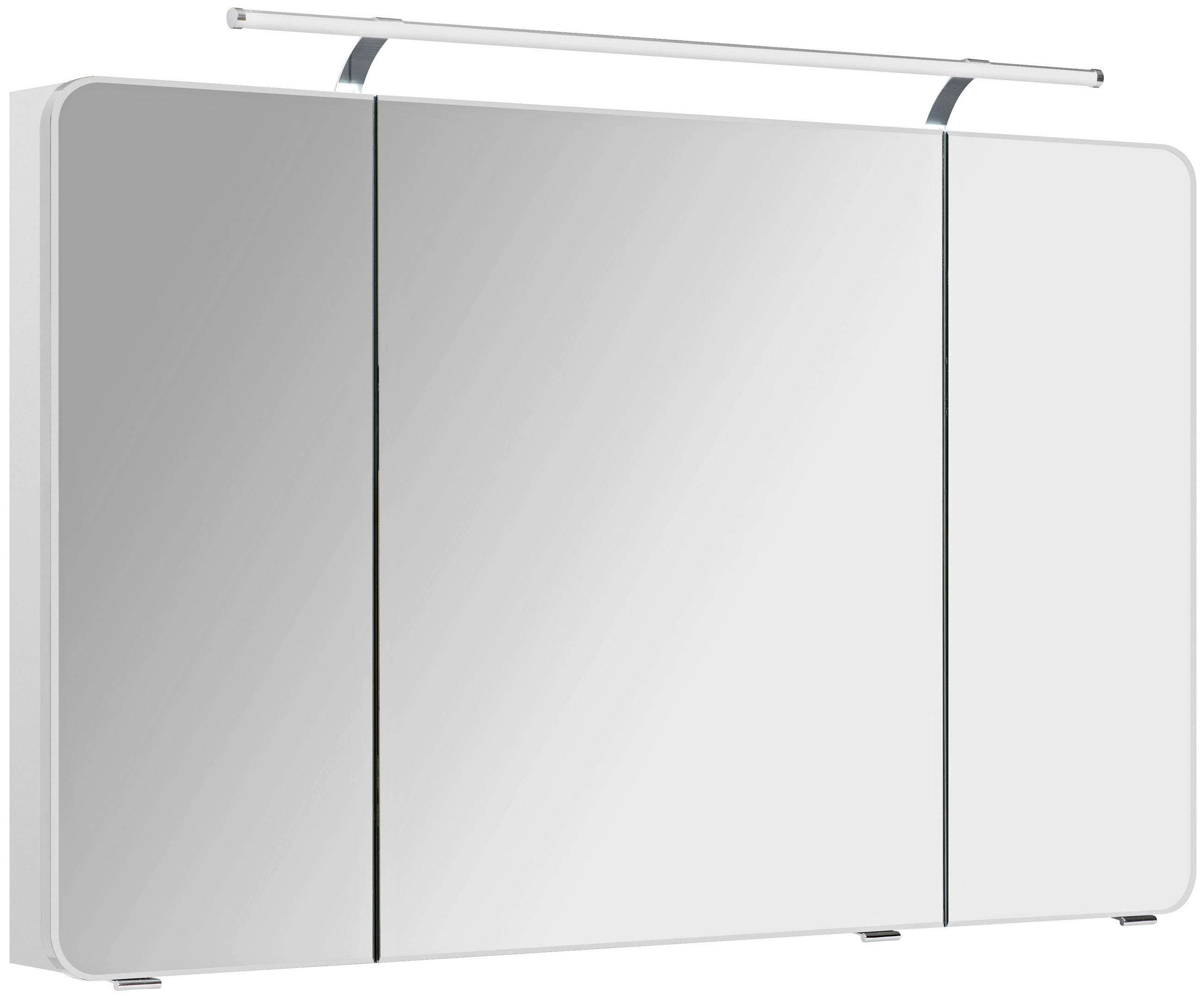 SPIEGELSCHRANK 120/72/17 cm  - Chromfarben/Weiß, Basics, Glas/Holzwerkstoff (120/72/17cm) - Sadena