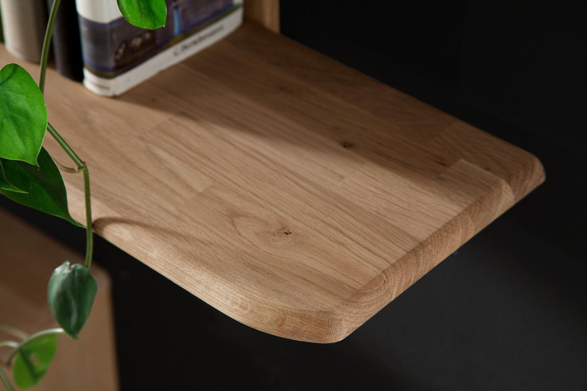 VÄGGHYLLA 75/117/25 cm  - ekfärgad, Design, trä (75/117/25cm) - Livetastic